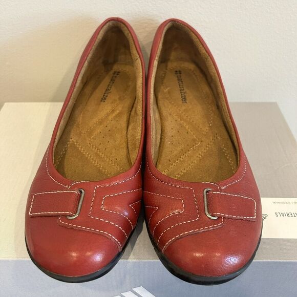 Naturalizer Neville Red Leather Loafers Comfortable Slip-On Flats Size 7M Read - Picture 3 of 9